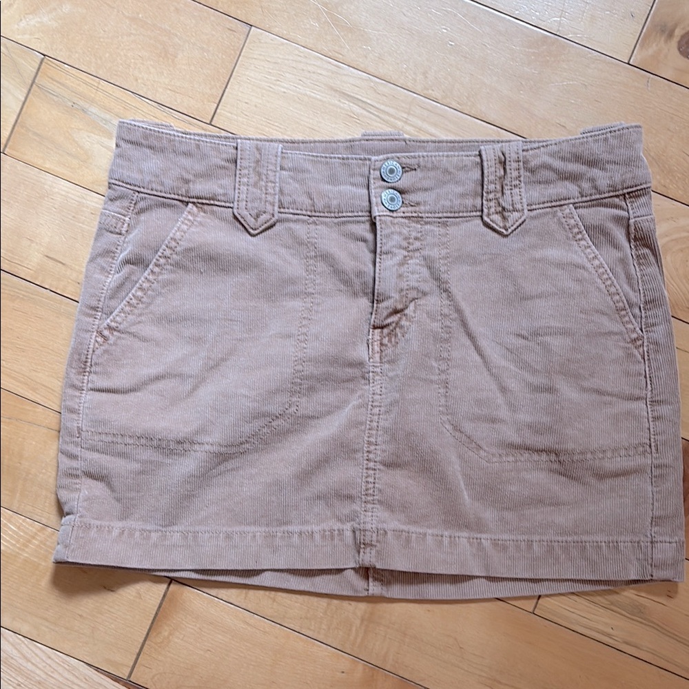 American Eagle Tan Corduroy Mini Skirt, 4